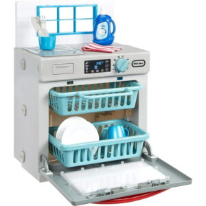 Little Tikes First Dishwasher, Pretend Play Appliance with 14 Kitchen Accessories, Kids Ages 2+